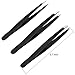 BIBTIM Tweezer Set Best Stainless Steel Tweezers Kit ESD Slant Tip, Pointed, Curved Tweezers for Eyebrow, Splinter and Ingrown Hair Removal Professional Tweezers Precision for Women and Men (Black)