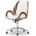 Baxton Studio Didier Office Chair, Walnut/White