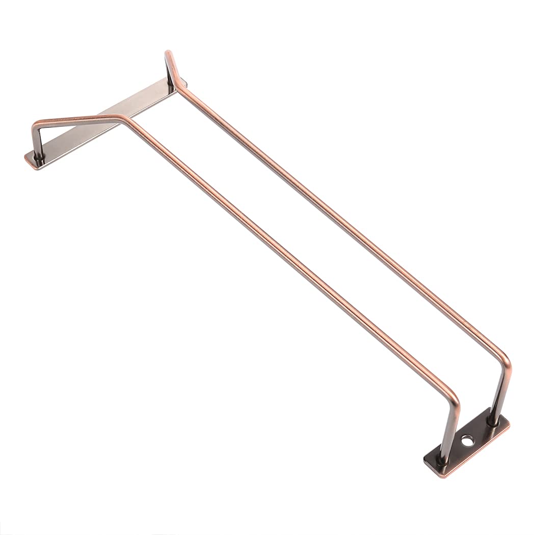 Dianoo 30.5cm Bronze Wine Glass Rack Under Cabinet, Wine Glass Holder Gold Under Shelf, Stemware Rack, Wine Glasses Storage Hanger, 1 Row