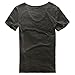 Zecmos Mens V Neck T-Shirt Slim-fit Man Tee Top Black XL