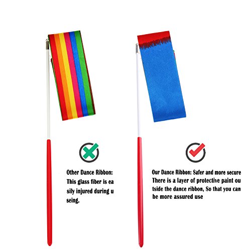 image for Whaline Dance Ribbons Rhythmic Gymnastic Ribbon for Kids, Baton Twirli