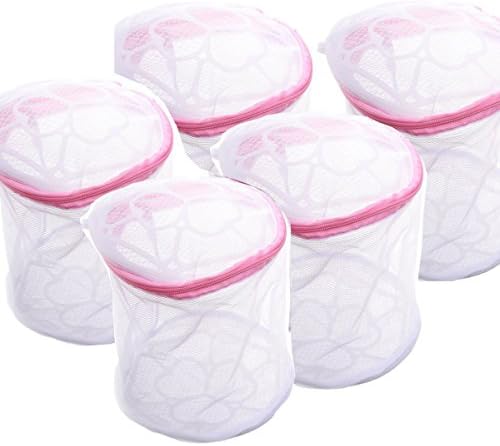 Vchanel Mesh Cylindrical Bra Laundry Bags - Set of 5 (per Bag Circle diameter: 5.9-6.2" Height: 5.9"- 6.2" )