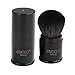 Retractable Makeup Brush Natural Super Soft Dense Bristles Make up Kabuki Brushes for Mineral Face Powder Foundation Blush Beauty Tools with Cosmetics Pouch(Black)