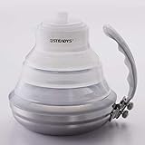 Steadys 40 oz Silicone Stainless Steel Collapsible Tea Kettle-White