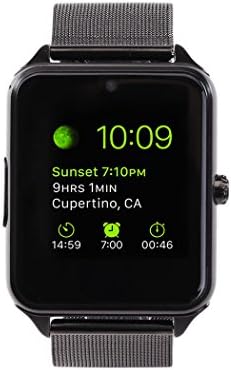 POSIUAN MSRM Smart Watch Bluetooth Touch Screen Flexible Band Unlocked Watch Cell Phone for Android Smartphones and iPhone (Black)