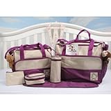 SoHo- Lavender Diaper bag with changing pad 8 pieces set (Baby Product)
