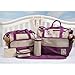 SoHo diaper bag Lavender 8 pieces nappy tote bag unisex for baby mom dad stylish insulated unisex multifunction waterproof large capacity includes changing pad stroller straps Lavender
