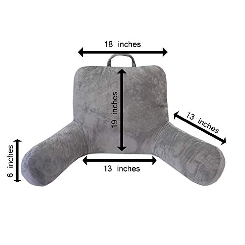 Sweet Home Collection Ultra Plush Brushed Microfiber Bed Rest Pillow Lounger - Ultimate BEDREST for Comfort and Support - Gray, - Thumbnail 5