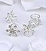 Jovono Boho Hair Clips Silver Crystal Headpieces Wedding Snow Hair Accerssories for Women and Girls (Set-2)