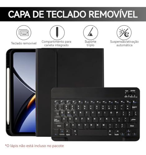 Capa Para iPad 10ª Geração /11ª Geração (A16) Com Teclado e mouse