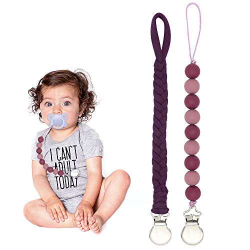 Silicone Pacifier Clip Girl, Infant Flexible Silicone Beads Binky