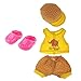 MonkeyJack Yellow Top Plaid Shorts Cap Pink Shoes Fit for 17'' inch Zapf Baby Born Doll
