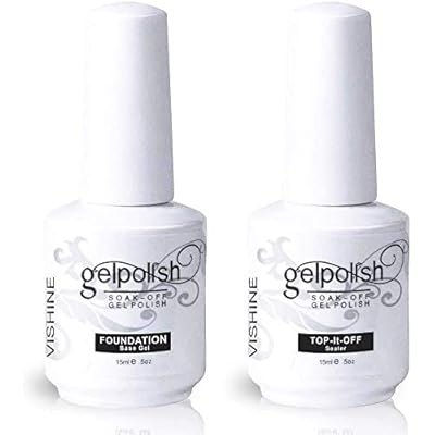Vishine Long Lasting Soak Off Nail Polish Base + Top Coat Set Gel 15ml