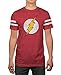 DC Comics The Flash Classic Logo Striped Sleeves Adult Red T-shirt