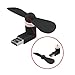USB Fan, FanTEK 2 in 1 Two Ports USB A 2.0/ Micro USB OTG Mini Fan and 1pcs 2600mAh Silver Lipstick-Sized Portable Handheld Charger Battery Back-up Power Bank with Flashlight for Cellphone (Black)