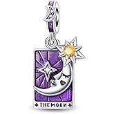 QIKAOLA S925 Sterling Silver Charm Beads for Women Tarot Cards Beads fits for Pandora Bracelets and Necklaces