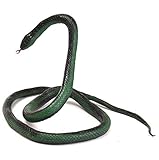 CHY Realistic Manmade Soft Rubber Animal Fake Snake Garden Props Joke Prank Toy 52 Inch Long Simulated Animal Snake Decoration Fake Snake for Home Party Christmas Display