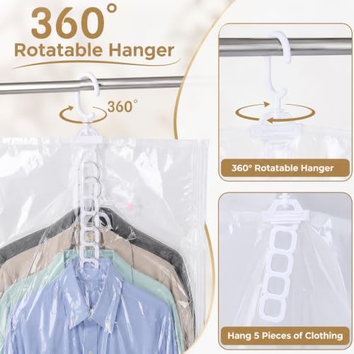 6 Pcs Clear Hanging Vacuum Seal Bags for Clothing 43.3" x27.6" photo 9