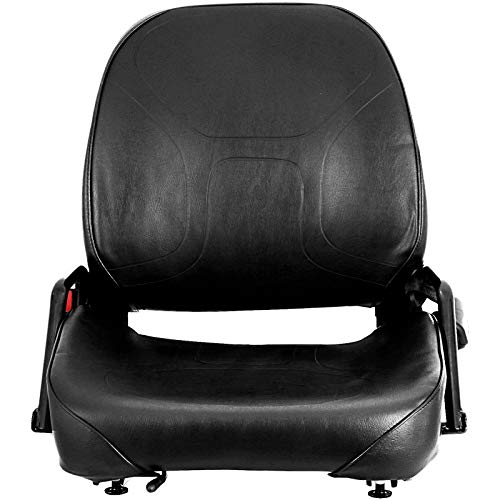 Mophorn Universal Forklift Seat Komatsu Style Folding Forklift Seat with Retractable Seatbelt