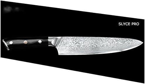 SLYCE PRO Chef Knife 8Inch Samurai Series -Best Quality Japanese VG10 Super Steel 67 Layer, High Carbon Stainless Steel Damascus, Stain &amp; Corrosion Resistant Chef Knifes With Superb Edge Retention
