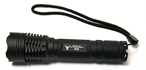 600 Lumen Tactical Flashlight With Thumb Stud, Pressure Switch and Picatinny Weapon Mount, Dual mode - high & low beam