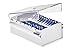 Acrimet Index Business Card Size File Holder Organizer Box Metal Base Heavy Duty (AZ Index Cards and Divider Included) (White Color with Clear Crystal Plastic Lid Cover)