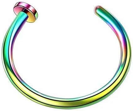 10pcs Surgical Steel Rhinestone Flower Nose Ring Hoop Women's Body Piercing Jewelry