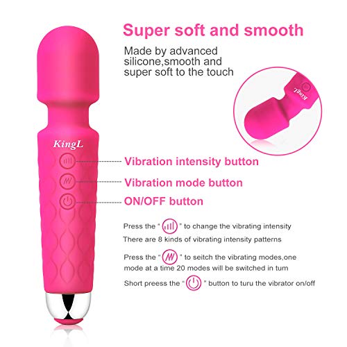KingL Wand Massager Bullet- New Upgrade Powerful Vibration Modes - Personal Cordless Handheld Wireless Waterproof Mute Rechargeable Massager for Body Relieves Muscle Tension - Sports Recovery ... - Thumbnail 2