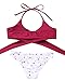 MOOSKINI Womens Padded Push-up Bikini Set Bathing Suits Two Pieces Swimsuit (L, Red)