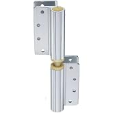 Aluminum Wrap-Around Hinges for Toilet Partition Door, 1 Pair for 1 in. Door &amp; 1 in. Pilaster, Bright Anodized Finish