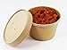 Disposable Paper Food Storage & Freezer Containers with Vented Lids, Pack of 25 Biodegradable, Compostable Cup-and-a-Half Size Pails Great for Soups, Ice Cream, ‘to Go’ Lunches. Kraft Brown (8 oz.)
