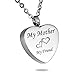 HooAMI Cremation Jewelry for Ashes My Mother My Friend Heart Urn Necklace Memorial Keepsake Pendant