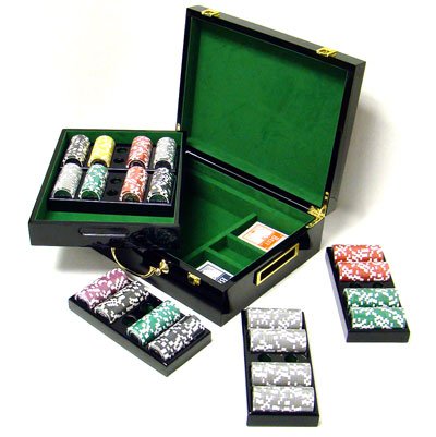 Heavy Weight 500 Ace Casino Poker Chip Set with High Gloss Wooden Case