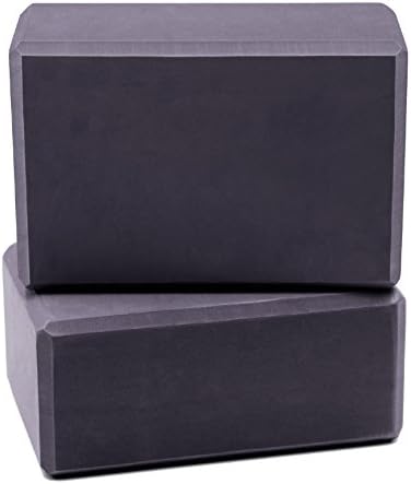 Yoga Blocks (Set of 2) - EVA Yoga Brick High Density Environmental Protection Beginners Auxiliary Yoga Fitness Brick, Improve Balance And Flexibility (black)