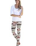 OVERMAL Women Seamless Imitation Skinny Geometric Print Stretchy Pants Leggings