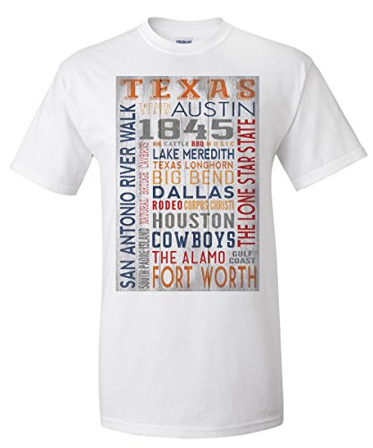 Texas - Rustic Typography (White T-Shirt XX-Large)