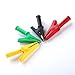 Conwork 10-Pack Full Insulation Car Battery Test Lead, Pure Copper 30A Protecting Alligator Crocodile Clip Clamps with 4mm Banana Socket -5 Color