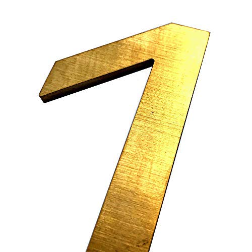 4 Inch Adhesive House Address Number Sticker 1 for Home Door Mailbox in 3D Modern Gold Metal by CandyCoCo