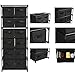 Function Home 12-Drawer Chest, 6 Tier Storage Organizer Tower, Metal Shelf with 12 Removable Fabric Bins, Ideal for Home Office Dorm Bedroom, Black