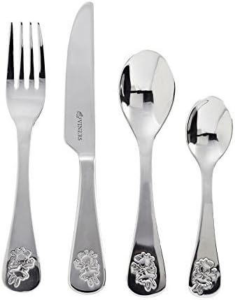 CHILDRENS TODDLERS FAIRIES STAINLESS STEEL 4 PIECE KNIFE FORK SPOON CUTLERY SET