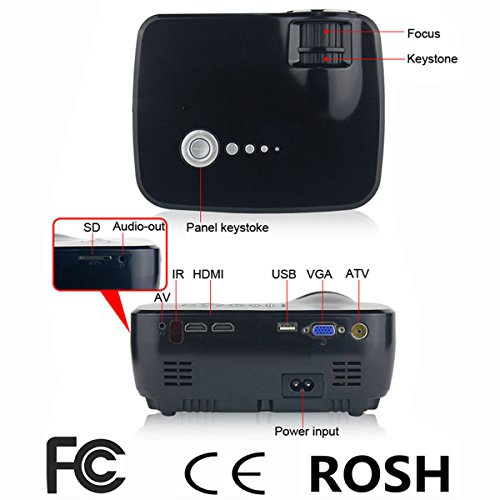 Projector-Zenhon-Mini-Portable-Video-LED-Projector-1080P-for-Outdoor-Indoor-Home-Cinema-TheaterGameDVDPCLaptop-Showvia-HDMIUSBAVSDVGA-PortsBlack