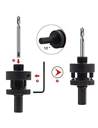Acekit   Sierra de corona de metal BI de 2.992 in con broca hexagonal de 1 2" para madera contrachapada y tablero de PVC laminado, tubo de plástico, aleación de aluminio y hoja de acero