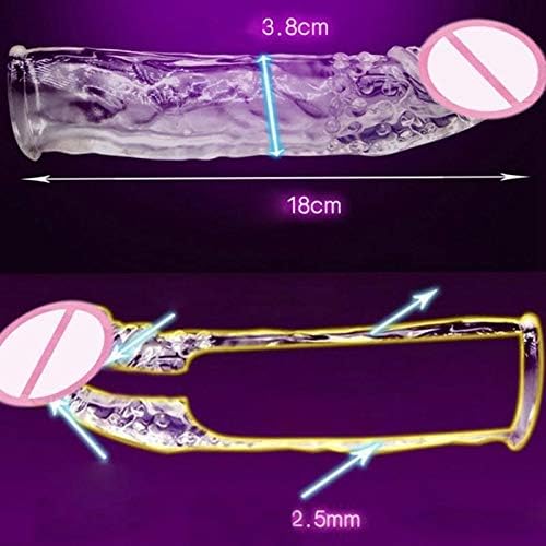 wuwei 7" Sex Time Delay(Multi-Color,Black) Sex Enlargement Condoms Extender Silicone Full Cover Sleeve