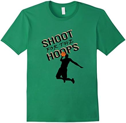 Mens Basketball Shoot For The Hoops T-Shirt - Slam Dunk Bball Medium Kelly Green