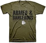 Armed & Dangerous - Christian T-Shirt - Dog Tags (Medium) ,Green