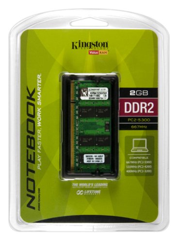 Kingston ValueRAM 2 GB 667MHz DDR2 Non-ECC CL5 SODIMM Notebook Memory