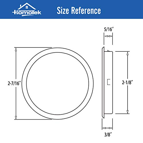 HOMOTEK 2 Pack Closet Door Finger Pull 21/8”, Easy Snap in