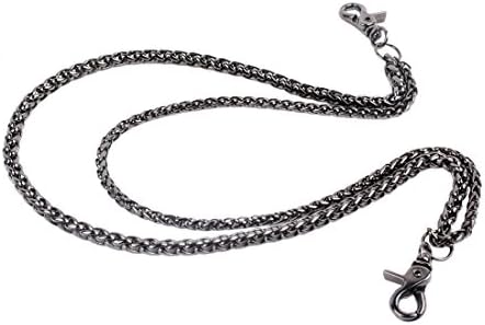 Simple Rope shape Double wallet chain Swivel Trigger snap Biker Punk Key chain (Double Gun-Metal)