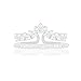 ORROUS & CO Legacy Collection 18k White Gold Plated Princess Crown Tiara Cubic Zirconia Enhancer Guard Double Ring