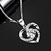 B.Catcher Necklace Silver Jewelry for Women You are The Apple of My Eye Cubic Zirconia Heart Pendant with Chain